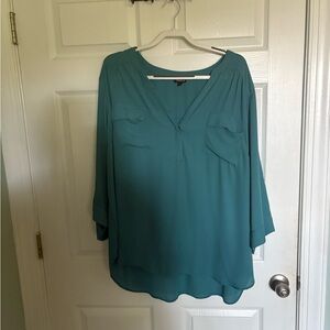 Torrid Teal V-Neck Blouse